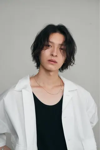 ミディアム パーマ メンズ 当日予約⭕️ 太田のヘアスタイル