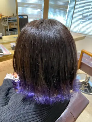 ミディアム カラー ヘアアレンジ レイヤー×ヘッドスパ *保田遥*のヘアスタイル