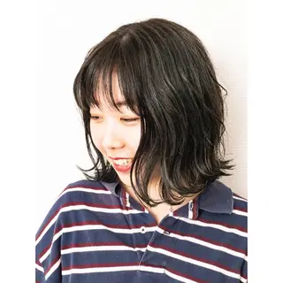 ミディアム 小杉輝/ショート /艶カラー✨のヘアスタイル