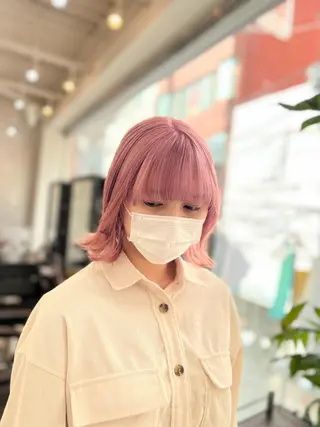 ミディアム カラー ブリーチ特化 梅田本多翔のヘアスタイル