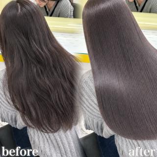 ロング ブリーチ縮毛矯正🤍 韓国レイヤー🫧飛我のヘアスタイル