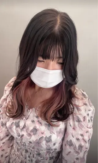 セミロング カラー 韓国透明感カラー 髪質改善🫧のヘアスタイル