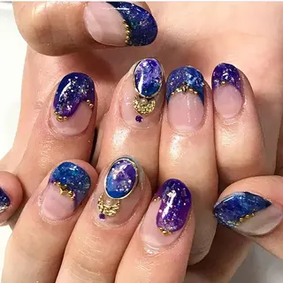 ネイル 渋谷／チップ長さ出し 👑アプレgel-xのネイルデザイン