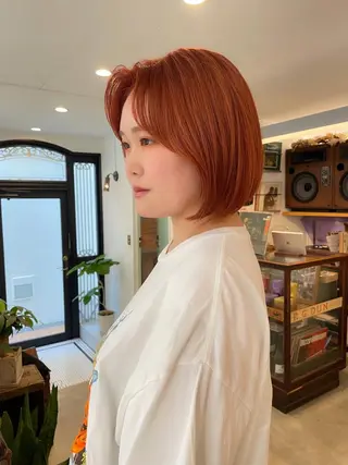 ショート 暖色カラー🧡 ボブ🧚‍♀️マナのヘアスタイル