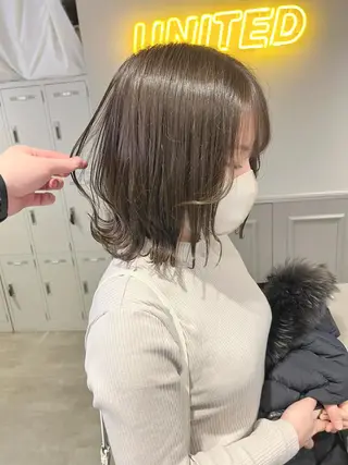 セミロング カラー パーマ ヘアアレンジ メンズ キッズ ネイル マツエク・マツパ アイブロウ 上品＆韓国風 🥀海心🥀のヘアスタイル