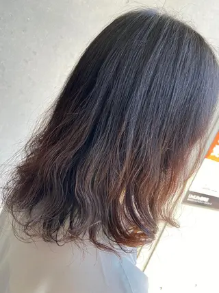 セミロング パーマ 💜推しインナー カラー/菊池柊真💜のヘアスタイル