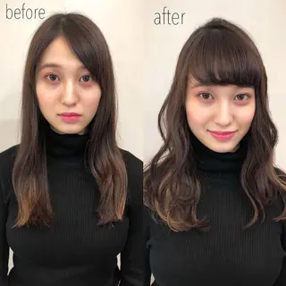 ミディアム カラー パーマ KONOMI スタイリストのヘアスタイル