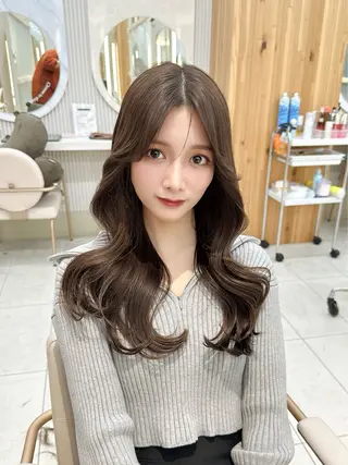 セミロング カラー 🇰🇷韓国風くびれ ヘア🇰🇷中村優大のヘアスタイル