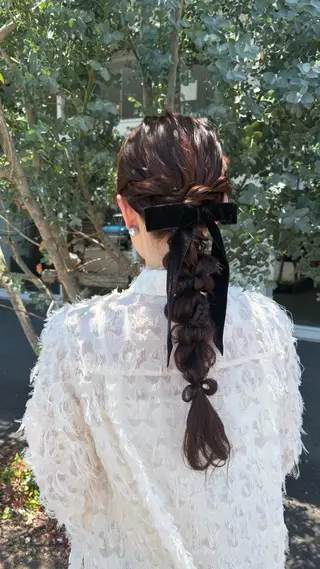 セミロング ヘアアレンジ 高橋 乙葉のヘアスタイル