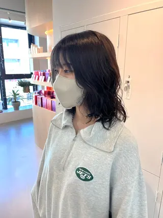 ミディアム パーマ 恒松 大毅のヘアスタイル