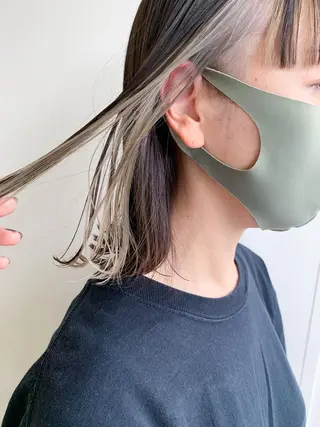 カラー 💜ショート💜 ウルフ、ボブ二色亜美のヘアスタイル