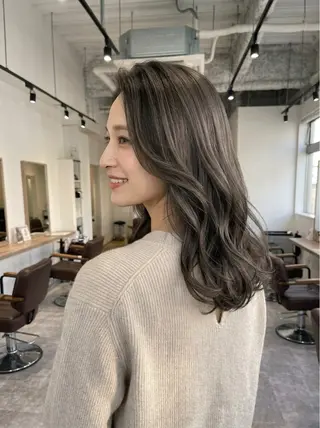 セミロング カラー ブリーチ無し Wカラー/木村神心のヘアスタイル