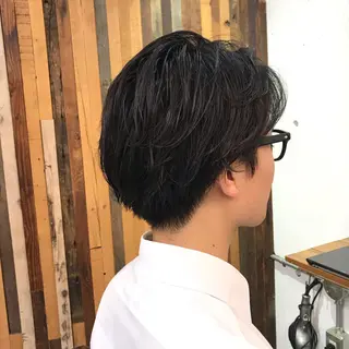 ミディアム パーマ メンズ 髪質改善 縮毛矯正 ロングヘア サイトウのヘアスタイル