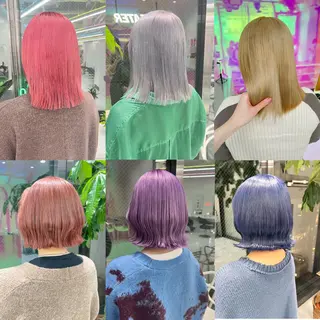 ミディアム カラー パーマ ヘアアレンジ メンズ キッズ ネイル マツエク・マツパ アイブロウ KANAMI 🌏のヘアスタイル