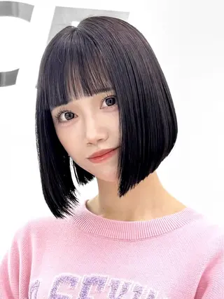 ショート カラー ヘアアレンジ 縮毛矯正🤍 盛れるボブ/ひかりのヘアスタイル