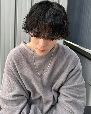 パーマ メンズ メンズパーマ特化/ シャドウ/波巻/陸翔のヘアスタイル