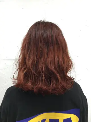 ミディアム カラー 脱！黒髪 ダブルカラー【上野】のヘアスタイル