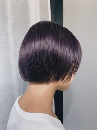 ミディアム カラー ヘアアレンジ ボブパーマコテ巻き風 パーマNo1深江秀平のヘアスタイル