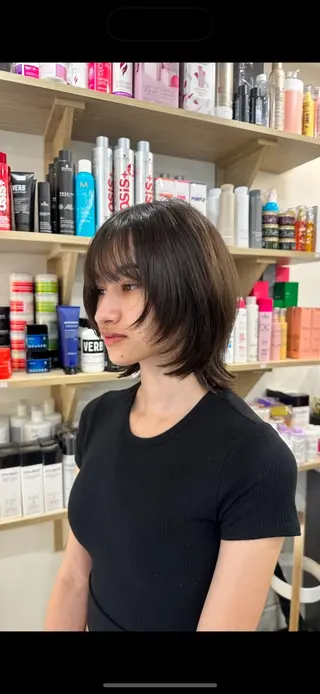 ミディアム Yuki☺︎パーマ レイヤーカットのヘアスタイル