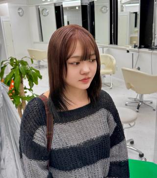 セミロング カラー 🎀 moyu🎀のヘアスタイル