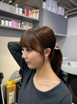 ロング カラー 顔まわりの神様✨ 透明感カラー藤嶋秀幸のヘアスタイル