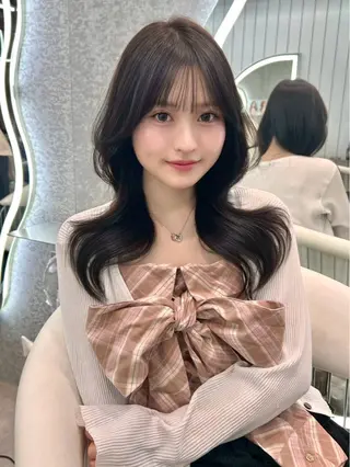 ロング ヘアアレンジ 大宮ブリーチ縮毛⭕️ 暗髪レイヤーしょうまのヘアスタイル