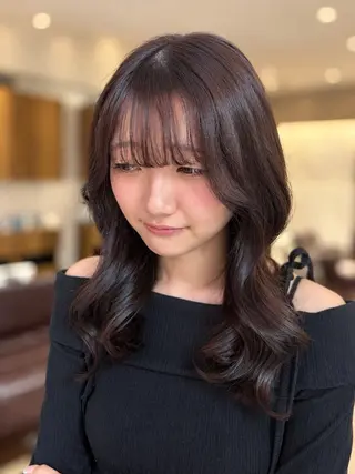 ミディアム カラー Wカラーレイヤー🎀 透明感カラーのヘアスタイル