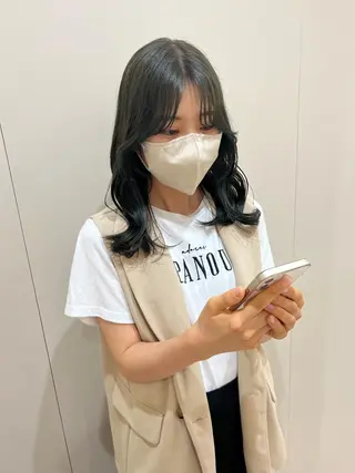 ミディアム カラー 外国人対応 佐久間のヘアスタイル