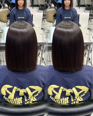 ミディアム カラー RAF／Lino 美髪矯正／暗髪カラーのヘアスタイル