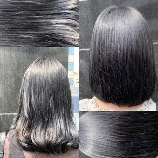 ミディアム カラー パーマ ヘアアレンジ ネイル マツエク・マツパ 韓国風ベージュ🤎 赤みなし🌿横浜🤎のヘアスタイル