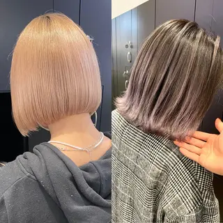 ショート カラー パーマ ヘアアレンジ メンズ キッズ ネイル マツエク・マツパ 🧸ハイトーン🧸 ゆっきー🧸のヘアスタイル
