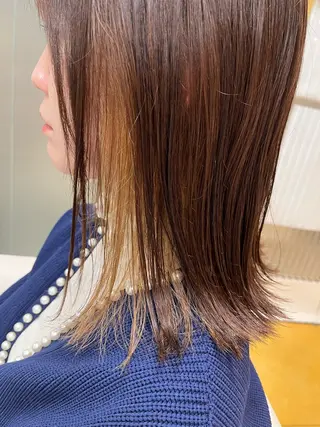 ミディアム カラー 柳川 玲也のヘアスタイル