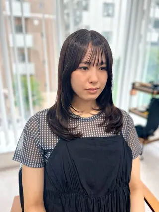 セミロング カラー パーマ ヘアアレンジ メンズ キッズ 似合せレイヤー/ 柔らか透明感カラーのヘアスタイル