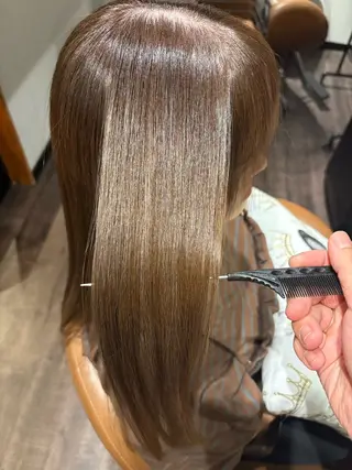 ロング カラー 髪質改善×潤艶カラー ⭐️岡田崇彰のヘアスタイル