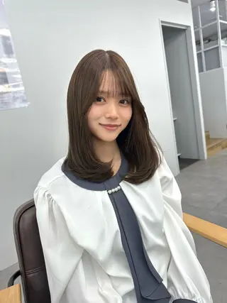 セミロング 顔周り/くびれヘア 韓国ヘア💕風間るなのヘアスタイル