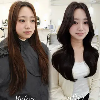ロング カラー ヘアアレンジ 梅田｜上品レイヤー RINAのヘアスタイル