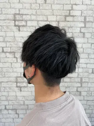 ショート ヘアアレンジ メンズ ブリーチなし艶カラー 東家のヘアスタイル