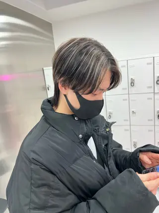 ミディアム カラー パーマ メンズ メンズパーマ特化 TAIGAのヘアスタイル