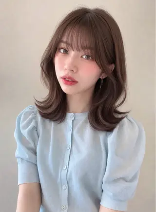 ミディアム カラー 【韓国ヘア×透明感 カラー】笹谷 莉未のヘアスタイル
