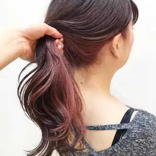 セミロング カラー navile momoのヘアスタイル