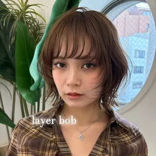 ミディアム 🌿ボブ/美髪矯正/ 透明感カラー/ルキのヘアスタイル