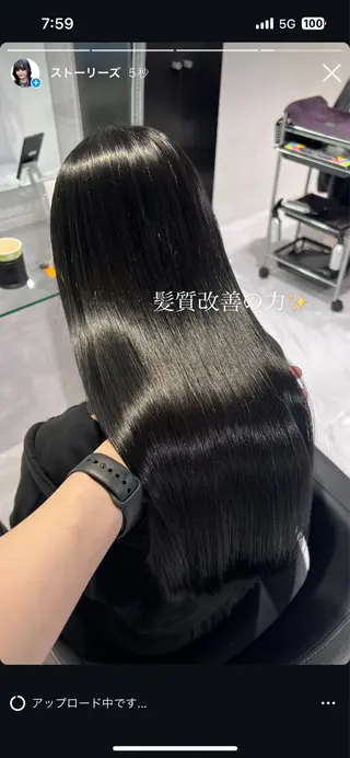 ロング パーマ ヘアアレンジ 🦋重くない暗髪🦋 Hana🦋のヘアスタイル