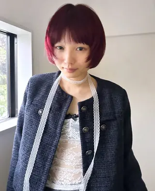 ショート カラー パーマ /レイヤー 榛地渉馬 /矢場町のヘアスタイル