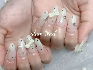 ネイル エツメ💅 長さ出し🎀デザインのネイルデザイン