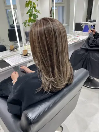 セミロング カラー ブリーチなしダブルカ ラー/経堂/サナ🌱のヘアスタイル