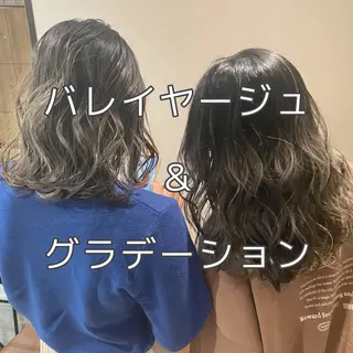ミディアム カラー 髪質改善カラー韓国風 レイヤーtudaのヘアスタイル