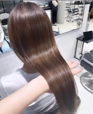 ミディアム カラー パーマ 透明感カラー✂︎ /縮毛矯正/YUKAのヘアスタイル