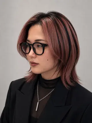 ミディアム 笠原 健人のヘアスタイル