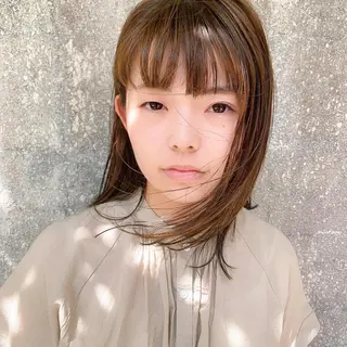 セミロング カラー 中川 竜誠のヘアスタイル