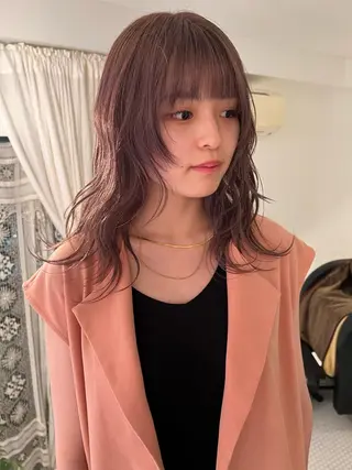 カラー ブリーチカラー🎀 韓国風/寺門美優のヘアスタイル